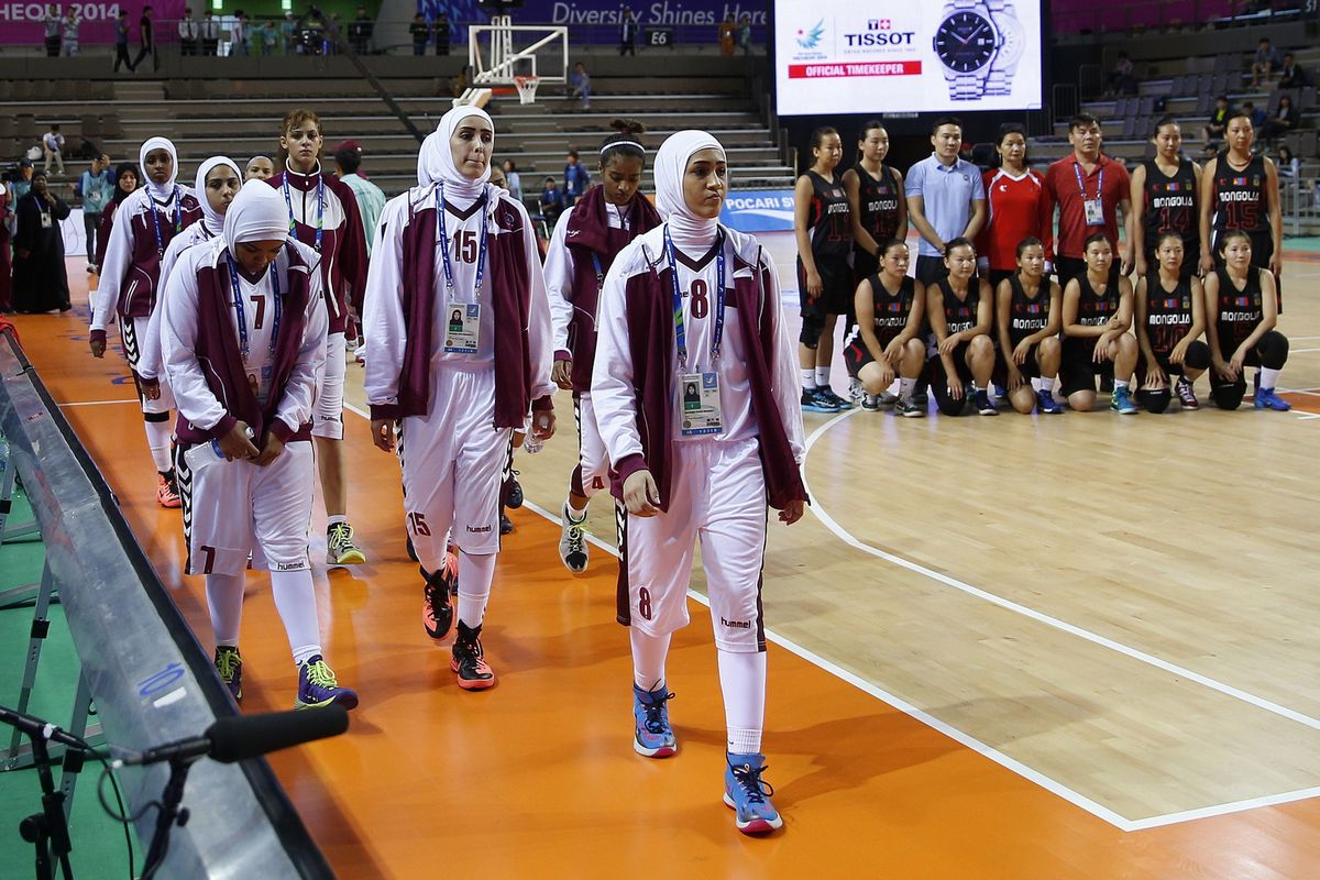 The Qatari women's basketball team walked out on the Asian Games in protest of FIBA's rule against wearing hijab.