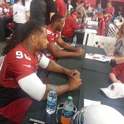 Darnell Dockett at the autograph table