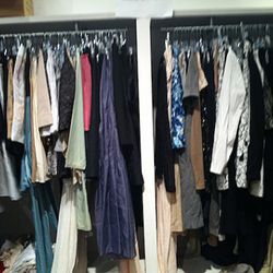 A couple of the randomly organized womenswear racks