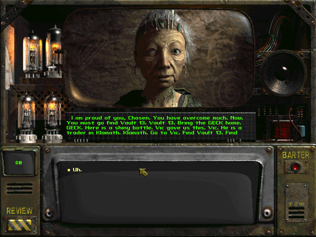 A character is confused by directions in Fallout 2