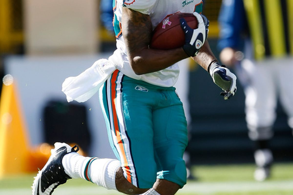 Dolphins cornerback Nolan Carroll was one of three MIami players to snatch interceptions on Tuesday