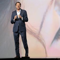FamilySearch CEO Steve Rockwood, delivers the keynote as RootsTech opens at the Salt Palace in Salt Lake City on Wednesday, Feb. 28, 2018.