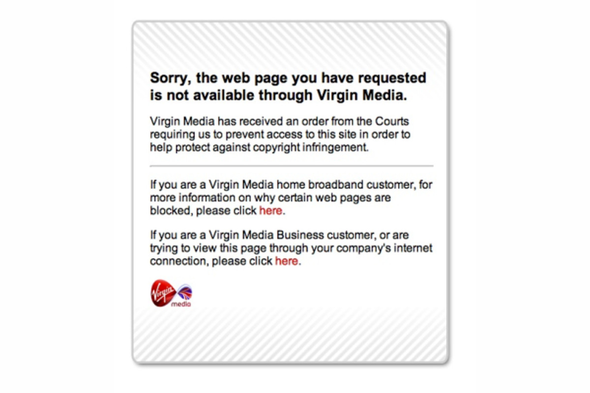 Virgin Media The Pirate Bay