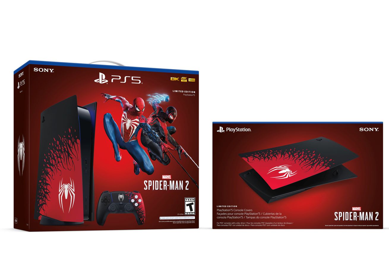 Sony Spider-Man 2 PlayStation 5 bundle and console covers