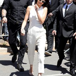 Kendall Jenner wears an Emilia Wickstead jumpsuit at the unveiling of her role as ambassador for Magnum ice cream.