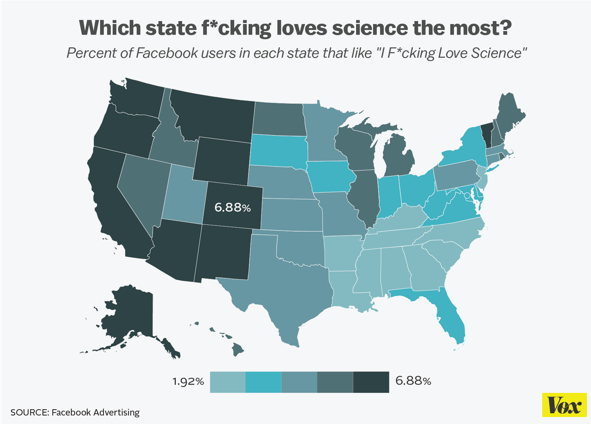 Which state f*cking loves science the most?