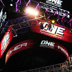 The lights above the ONE FC cage