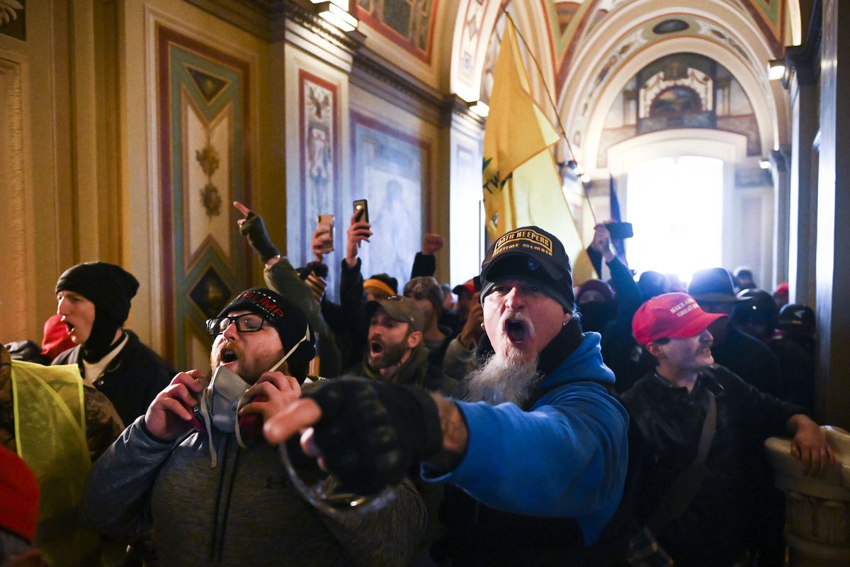 Rioters inside the Capitol building.