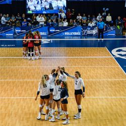 Utah and BYU compete in an NCAA volleyball game at Smith Fieldhouse in Provo on Saturday, Dec. 4, 2021.