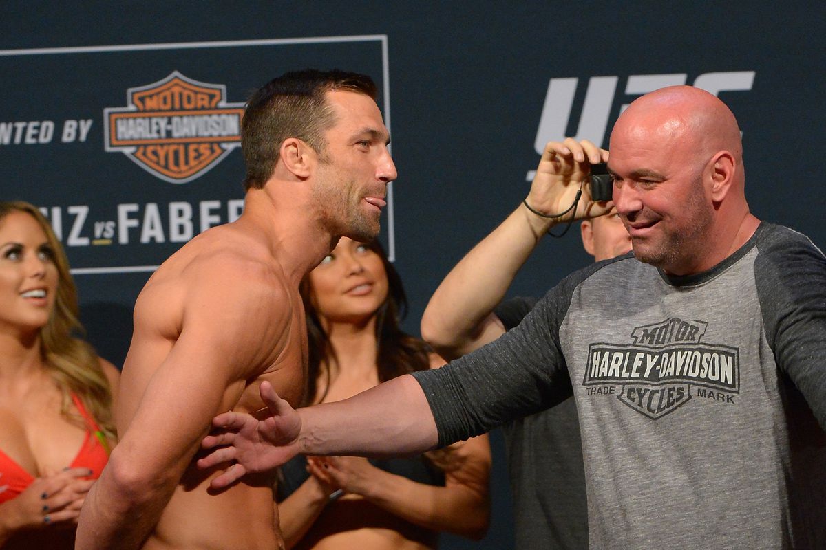 Luke Rockhold and Dana White at the UFC 199: Weigh-Ins