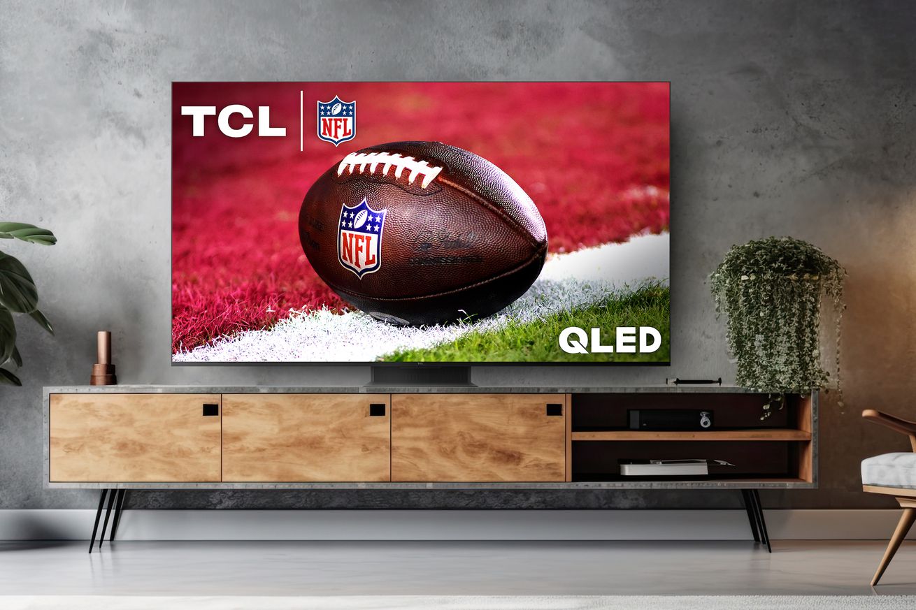 A marketing image of TCL’s QM8 TV.