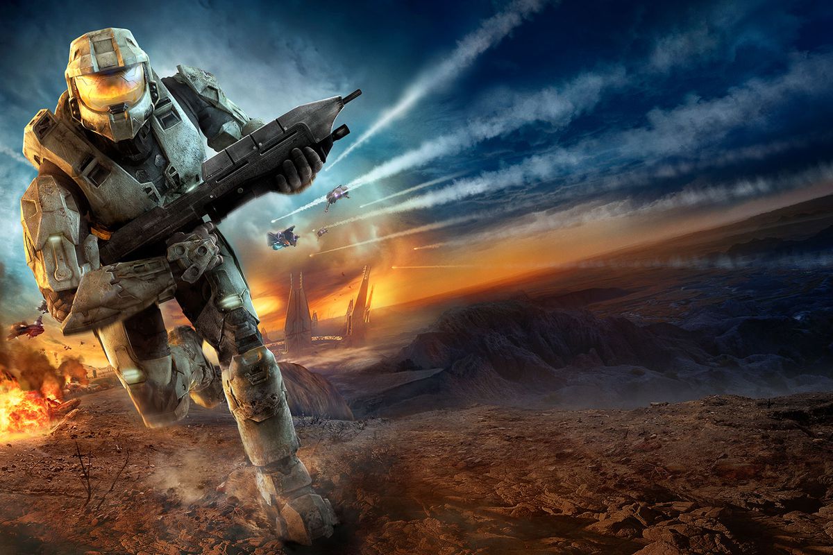 Halo 3 artwork of Master Chief running