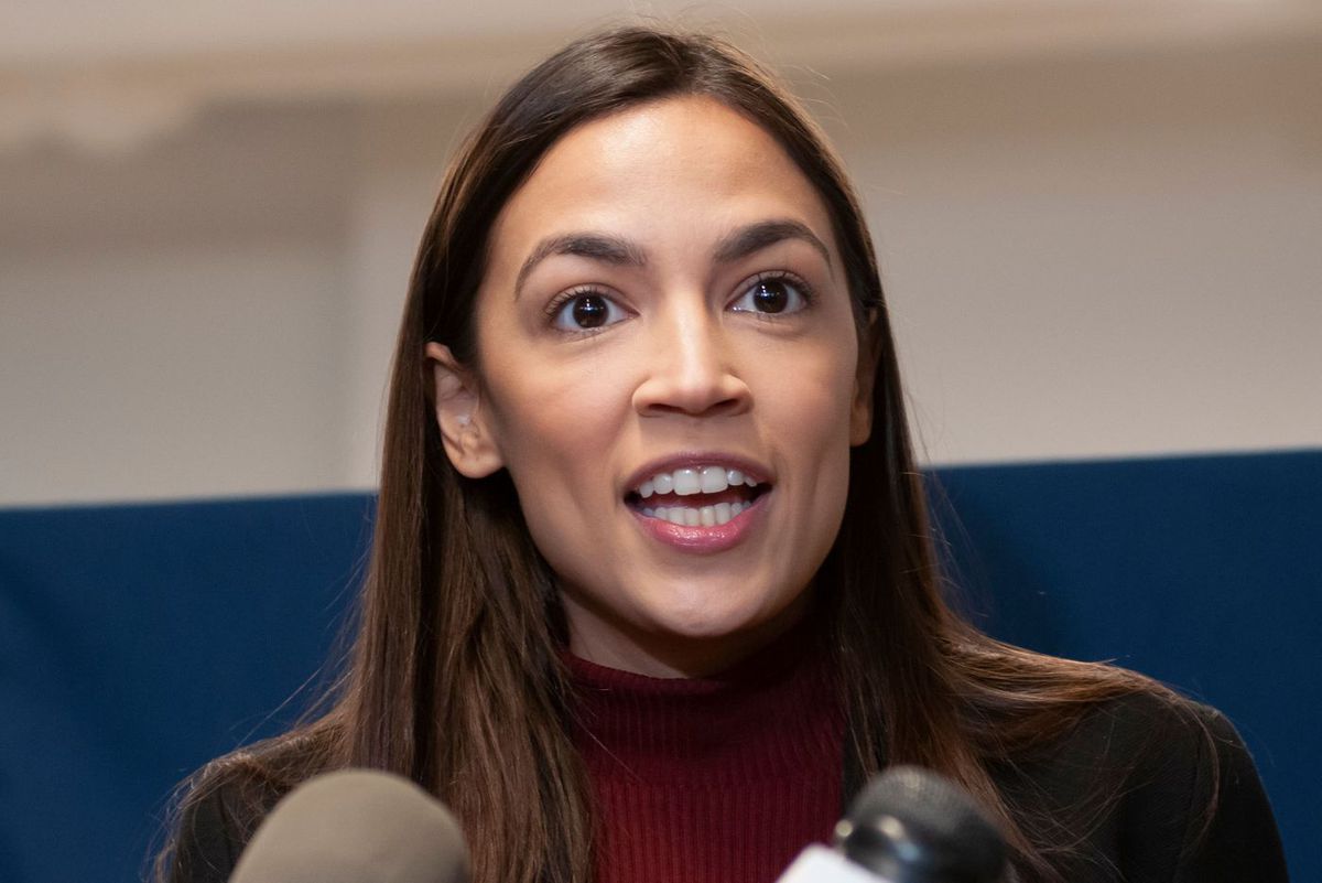 Congresswoman Alexandria Ocasio-Cortez speakis with reporters at her new office in Jackson Heights, March 4, 2019.