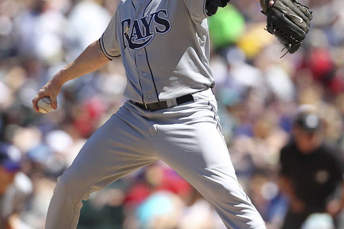 SEATTLE - JUNE 04:  Starting pitcher Jeremy Hellickson #58 of the Tampa Bay Rays pitches against the Seattle Mariners at Safeco Field on June 4, 2011 in Seattle, Washington. (Photo by Otto Greule Jr/Getty Images)