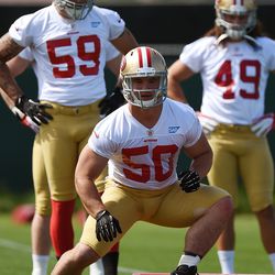 Chris Borland doing some drills. Short arms not an issue!