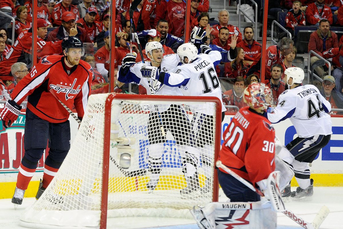 The Bolts and the Capitals will face off all of five times on national cable televisiond uring the 2011-12 NHL season. (Photo by Greg Fiume/Getty Images)