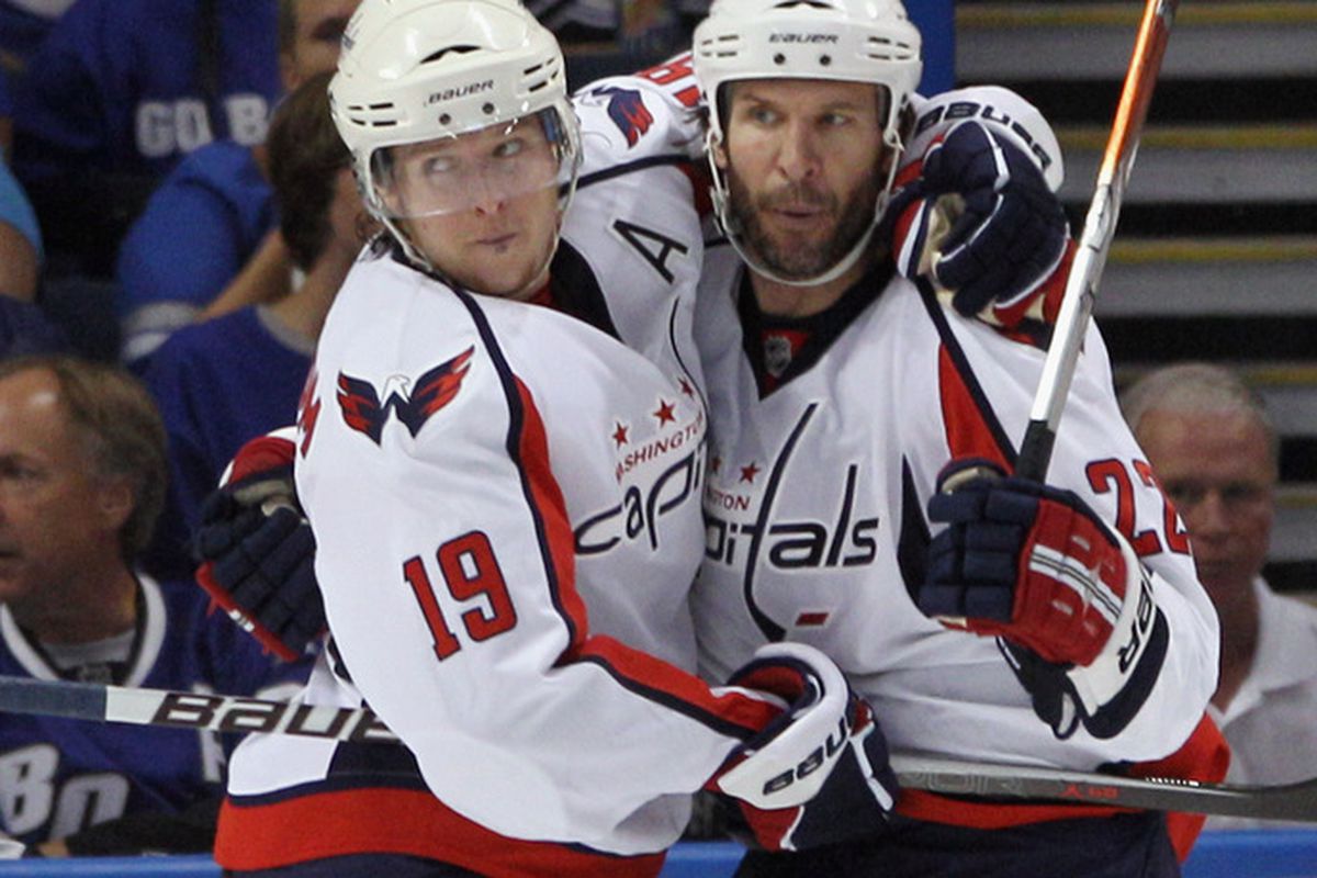 Backstrom is just holding on and hoping that his linemates will carry him in these playoffs