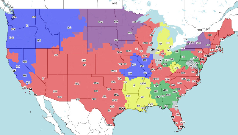 Falcons FOX Coverage Map