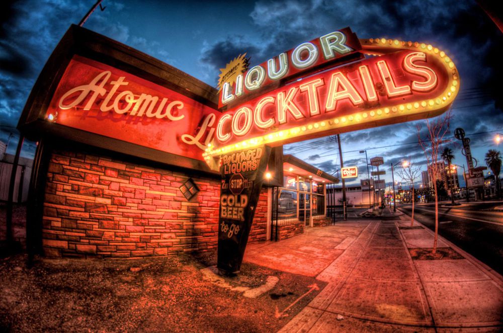 Neon signage for Atomic Liquors