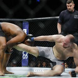 Daniel Cormier looks for the takedown at UFC 220.