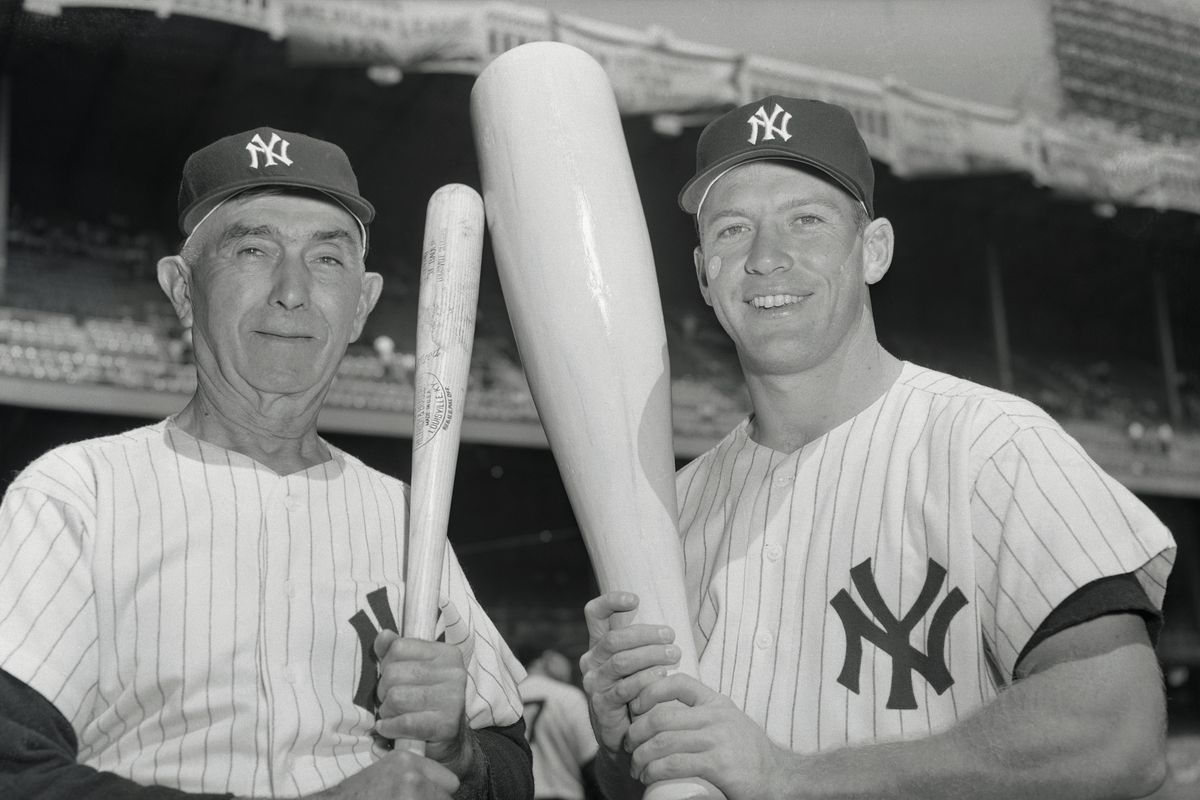 Yankee Sluggers Frank Baker and Mickey Mantle