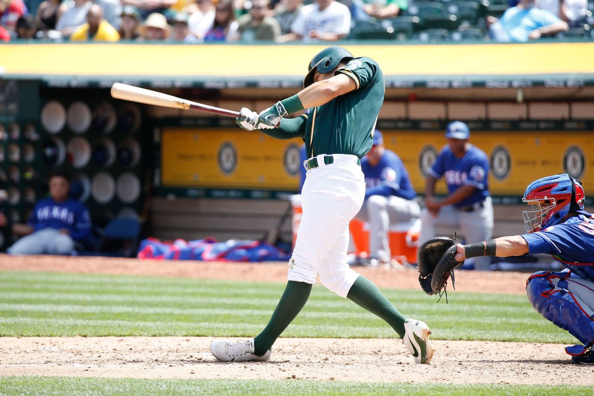 Chad Pinder hit his second home run of the season to give the A's a 2-1 lead