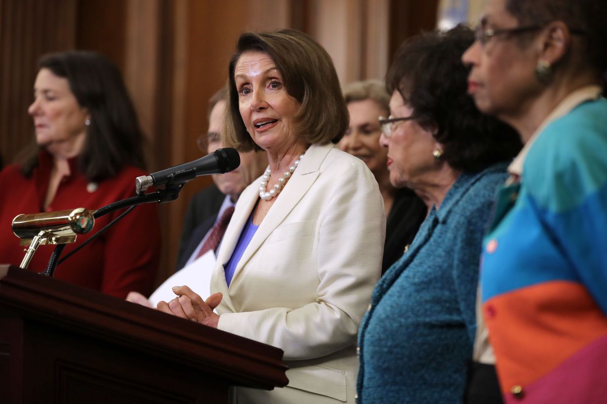 Democratic Leader Nancy Pelosi And House Democrats Hold Event In Support Of Kavanaugh Accuser Dr. Christine Blasey Ford