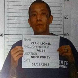 This photo provided by the New Mexico Corrections Department shows inmate Lionel Clah. The Department of Corrections says Clah escaped with inmate Joseph Cruz from a prisoner transport van on Wednesday, March 9, 2016, in the Roswell area. (New Mexico Corrections Department via AP) MANDATORY CREDIT