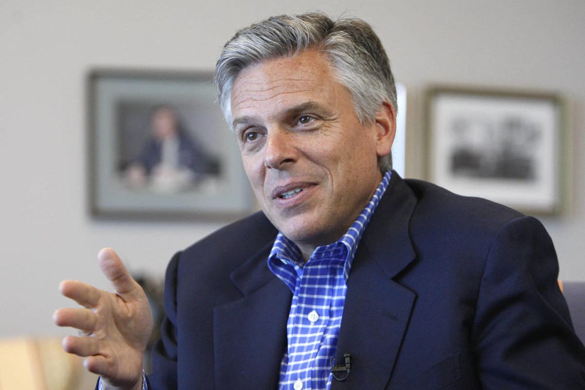 Jon Huntsman Jr., former Utah governor and GOP presidential candidate, talks during an interview May 1, 2012, in Salt Lake City. Huntsman has attended every GOP convention since 1984, but said he won't be attending this year's convention.