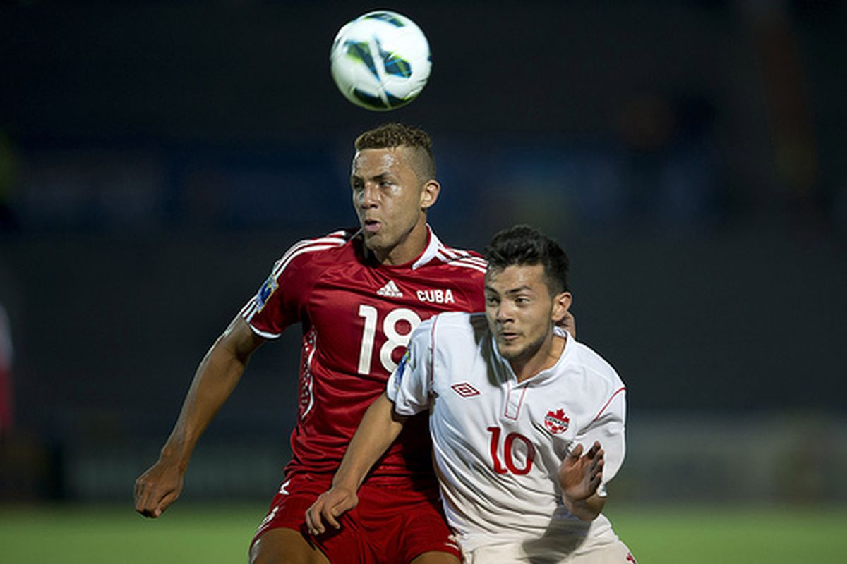 Keven Aleman in action for Canada's U-20 team
