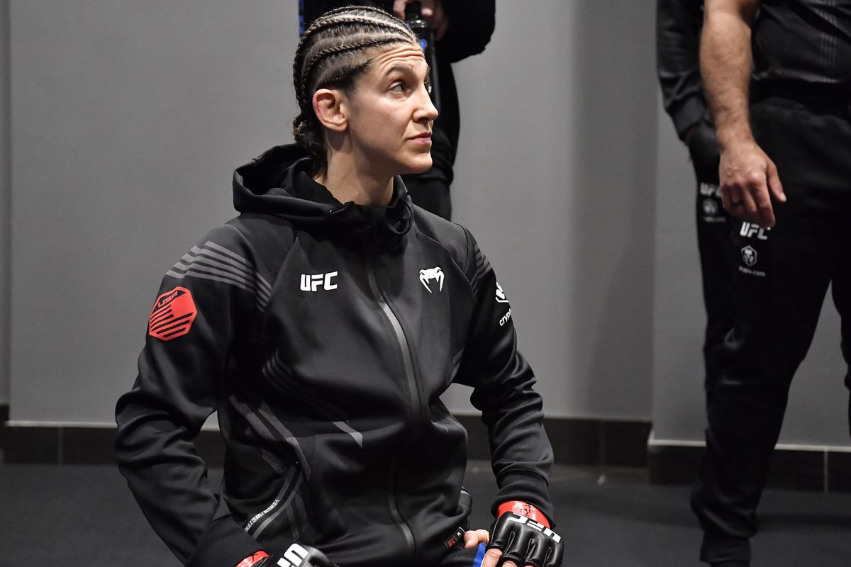 Roxanne Modafferi back stage ahead of her UFC 271 bout against Casey O’Neill.