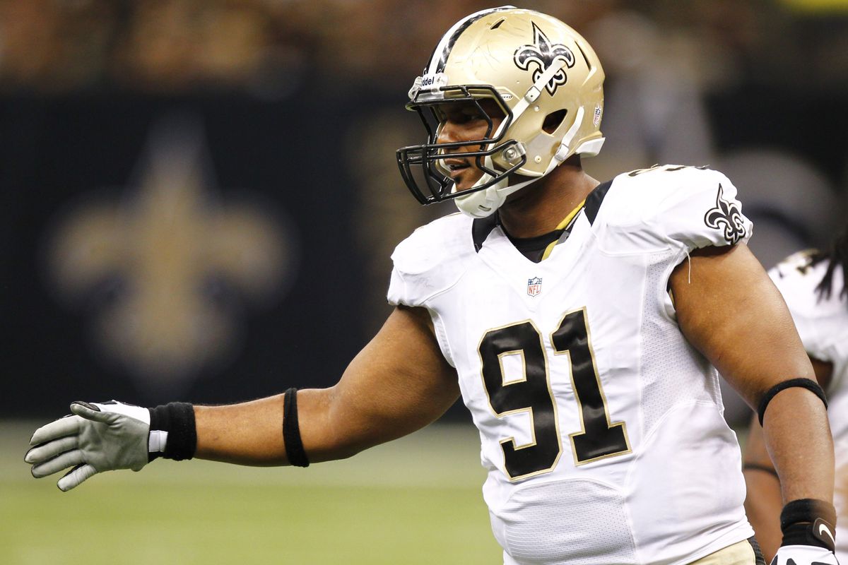 August 17, 2012; New Orleans, LA, USA; New Orleans Saints defensive end Will Smith (91) against the Jacksonville Jaguars during the first half of a preseason game at the Mercedes-Benz Superdome. Mandatory Credit: Derick E. Hingle-US PRESSWIRE