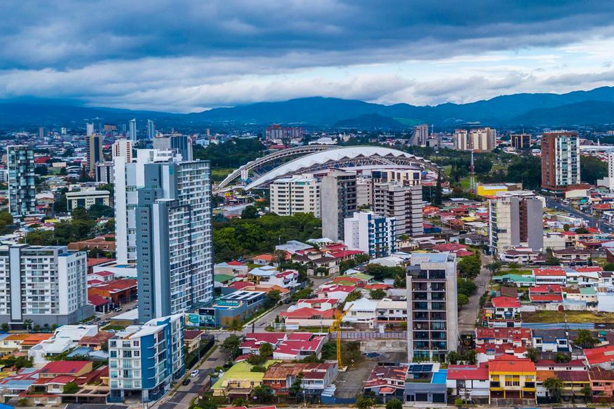 Costa Rica, San Jose, Capitol City, Skyline From The National Museum