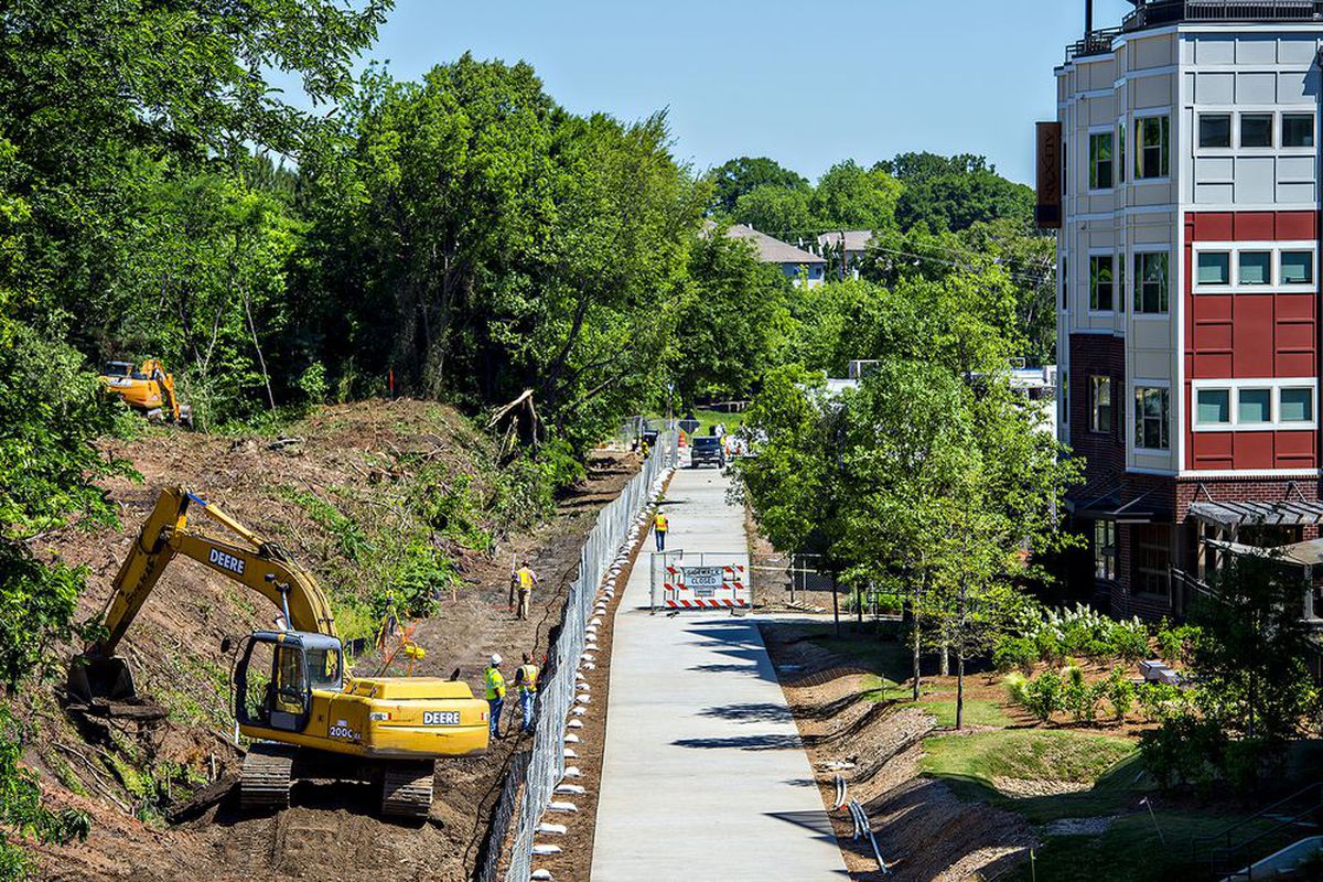 As seen last spring, the Beltline’s Eastside Trail extension is bordered by thousands of residential units, with hundreds more under construction. 