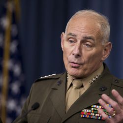 In this photo taken Jan. 8, 2016, Gen. John Kelly speaks to reporters during a briefing at the Pentagon. President-elect Donald Trump is tapping another four-star military officer for his administration. He has picked Kelly to lead the Homeland Security Department, according to people close to the transition. 