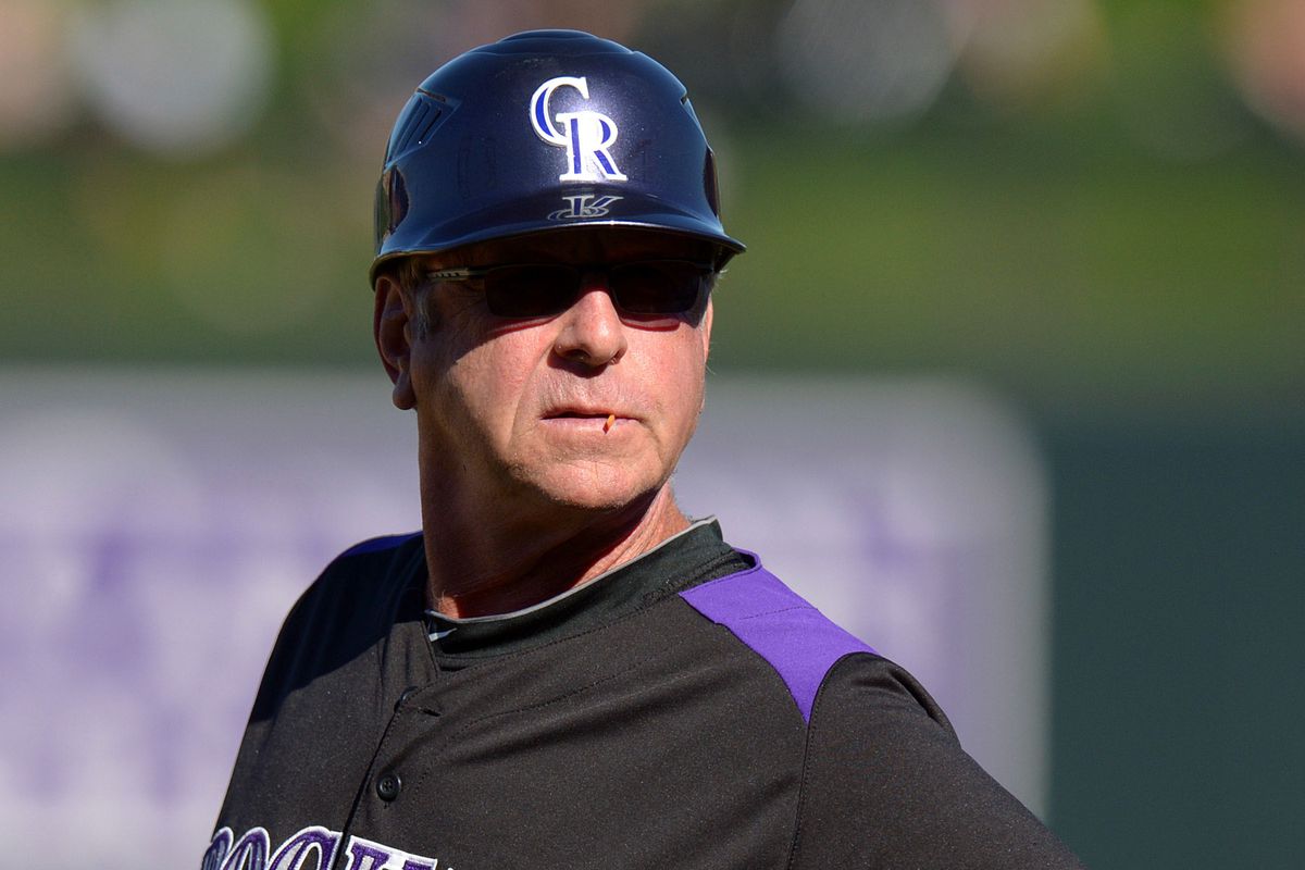 Here's Lachemann serving as the Rockies' first base coach in 2013.