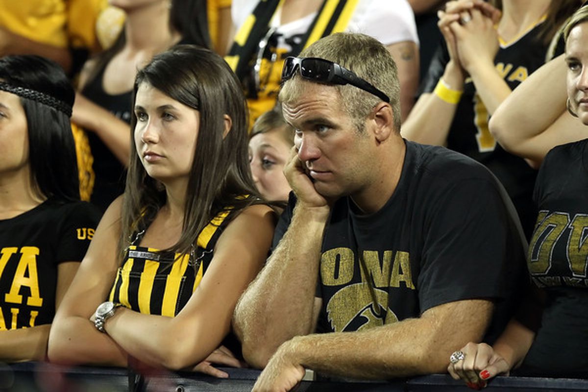 TUCSON AZ - SEPTEMBER 18:  Fans of the Iowa Hawkeyes watch the beginning of their 2012 football season with dismay. Buck up fans, there are other things in the world to be happy about!  (Photo by Christian Petersen/Getty Images)