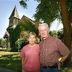 Hazel and Walt Parrish of Kaysville treasure the old brick church that was one of the first Presbyterian churches in Utah.