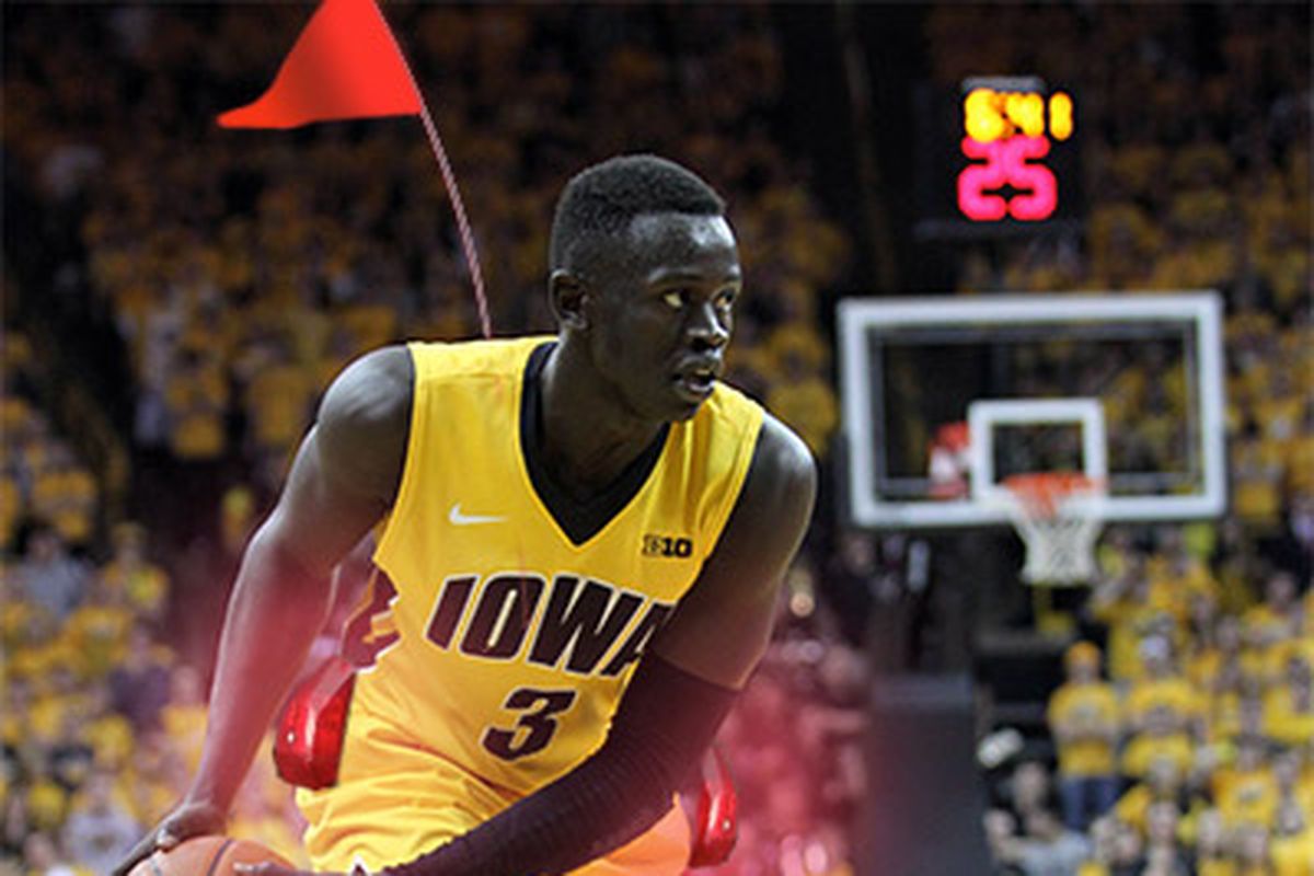 Guard Peter Jok will be the first player in NCAA history to wear safety lights and a flag during competition