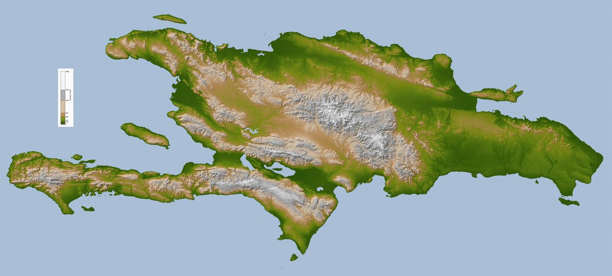 Hispaniola satellite view