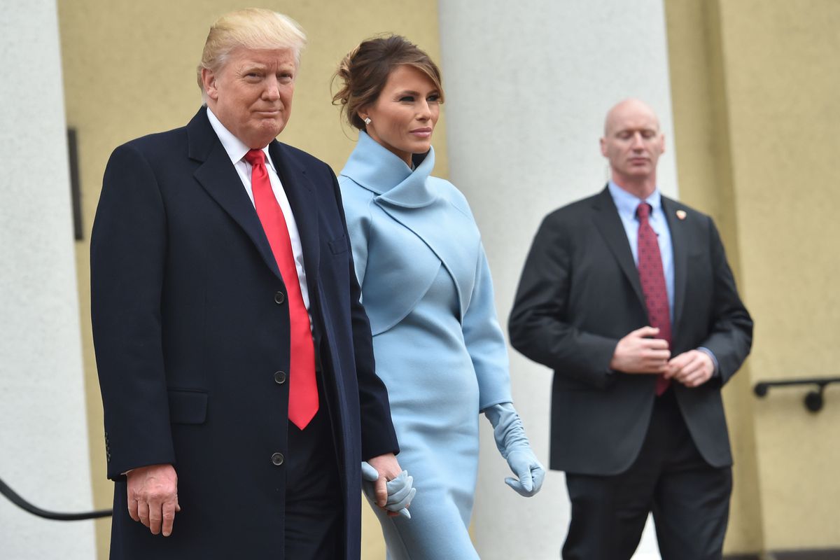 Melania and Donald Trump on inauguration morning