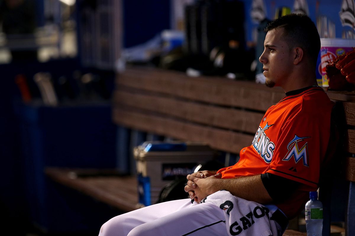 Jose Fernandez, sitting on his throne in Marlins Park, surveying his subjects.