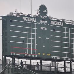 Another view of the scoreboard without the electronic board below