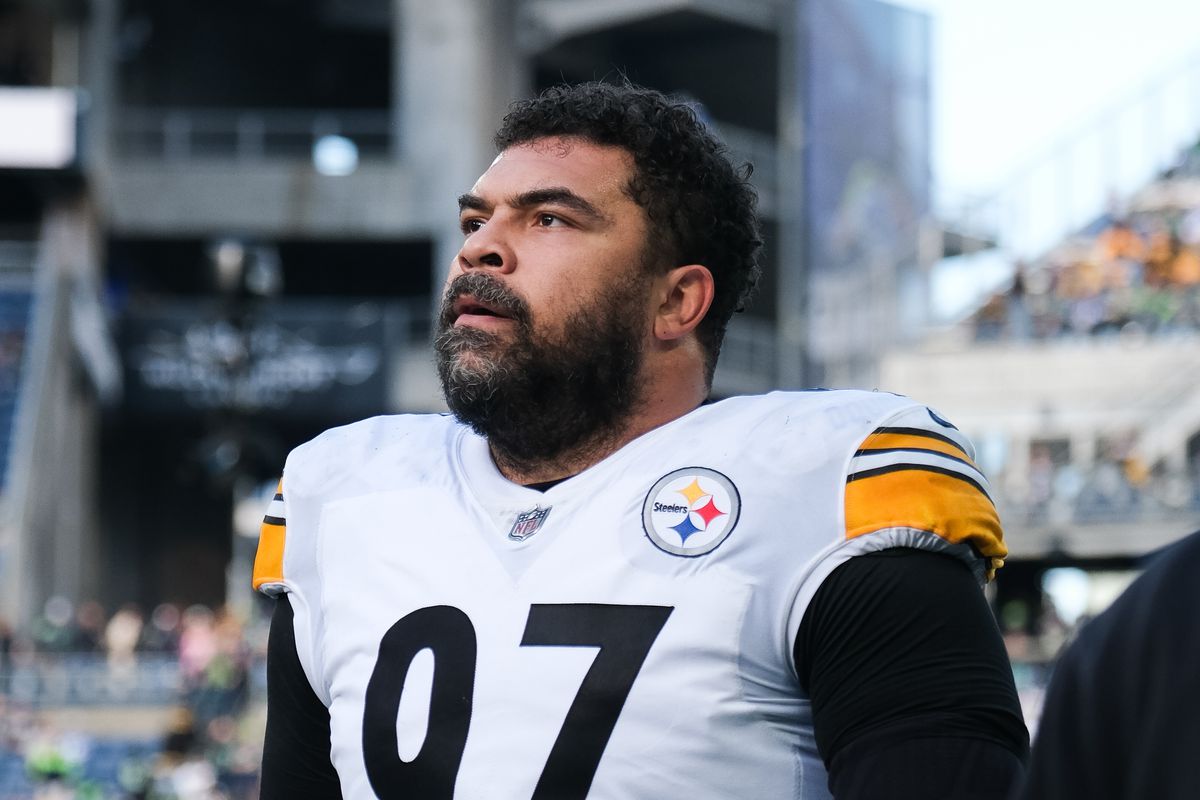 Cameron Heyward of the Pittsburgh Steelers walks off the field after warmups at Lumen Field on December 31, 2023 in Seattle, Washington.