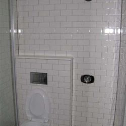 A toilet inside the shower? Kinda genius.