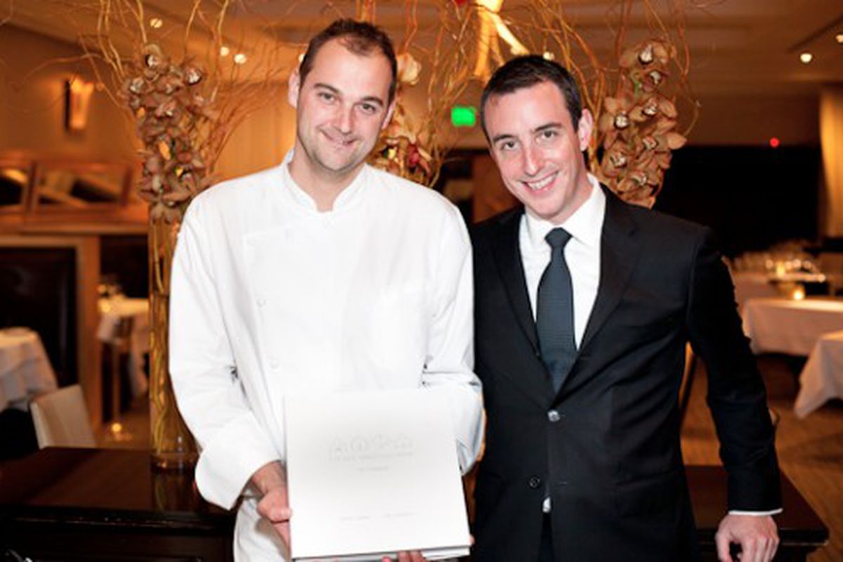 Chef Daniel Humm and his manager at Eleven Madison Park, Will Guidara