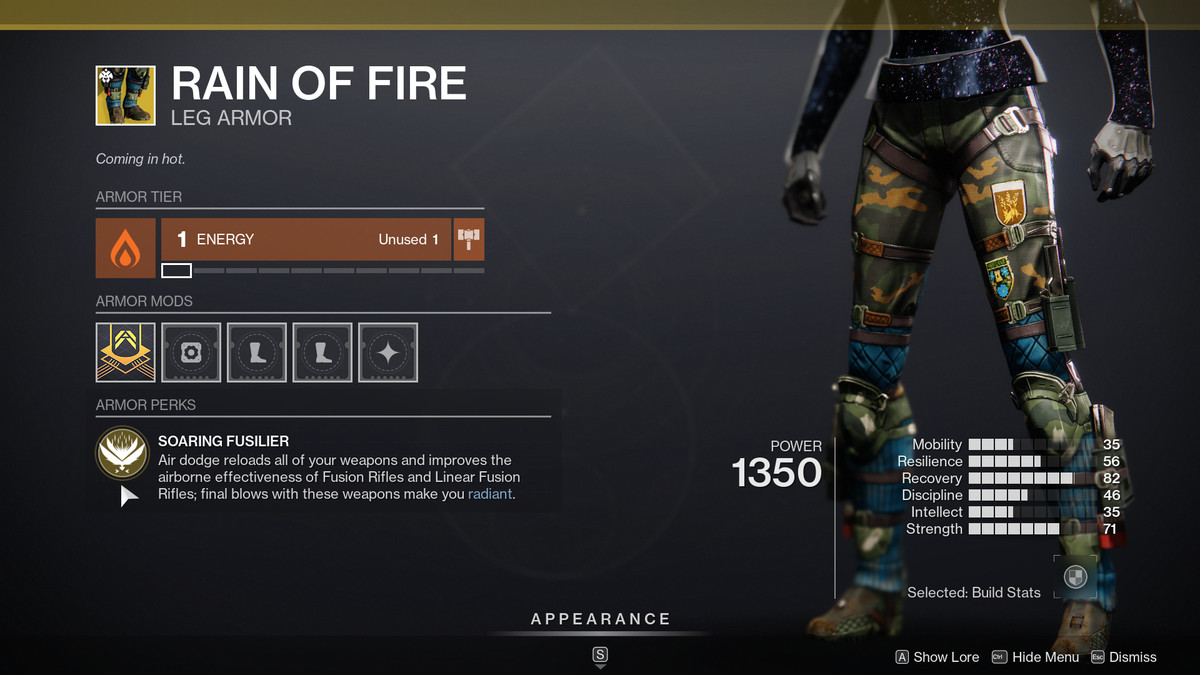 A look at Rain of Fire’s perks in Destiny 2: Season of the Haunted