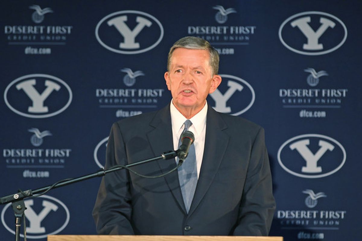 BYU isn't biting on a Big East invite just yet (Photo by George Frey/Getty Images)