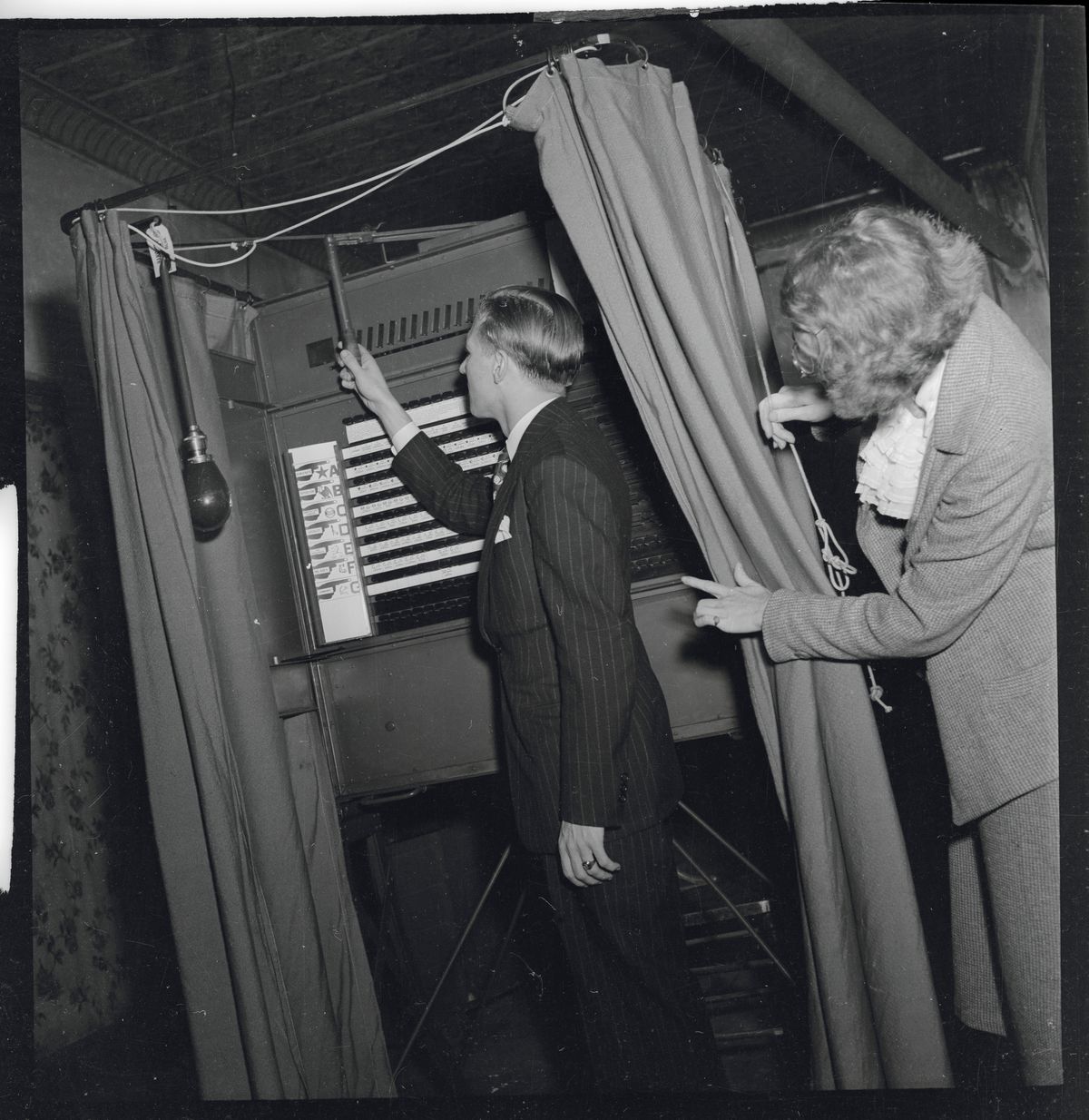 Man in Voting Booth