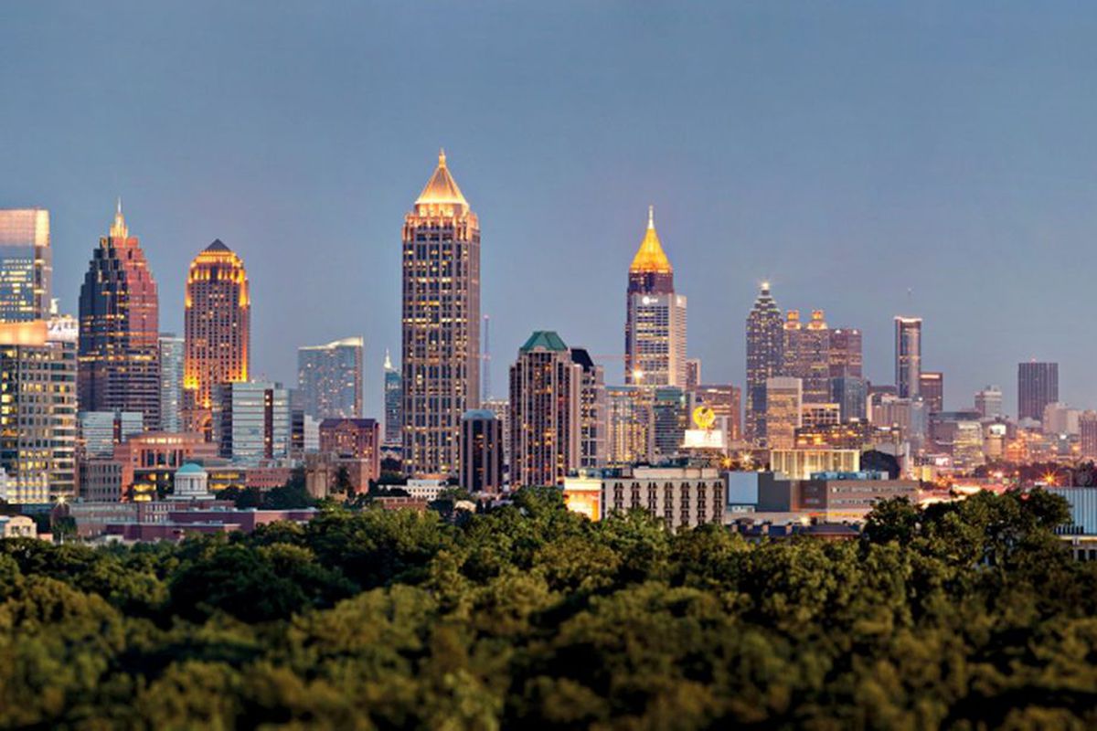 A photo of Midtown and downtown Atlanta from SCAD. 